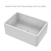 Reversible Fireclay Kitchen Sinks With Grid: Three Edge Frame, Plain Front Apron