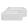 Reversible Fireclay Kitchen Sinks With Grid: Three Edge Frame, Plain Front Apron