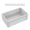 Reversible Fireclay Kitchen Sinks With Grid: Three Edge Frame, Plain Front Apron (Coming Soon)