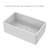 Reversible Fireclay Kitchen Sinks With Grid: Three Edge Frame, Plain Front Apron