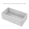 Reversible Fireclay Kitchen Sinks With Grid: Three Edge Frame, Plain Front Apron (Coming Soon)