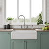 Reversible Fireclay Kitchen Sinks With Grid: Three Edge Frame, Plain Front Apron (Coming Soon)