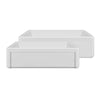 Reversible Fireclay Kitchen Sinks With Grid: Three Edge Frame, Plain Front Apron