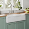 Reversible Fireclay Kitchen Sinks With Grid: Three Edge Frame, Plain Front Apron (Coming Soon)