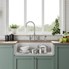 Reversible Fireclay Kitchen Sinks With Grid: Three Edge Frame, Plain Front Apron