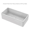 Reversible Fireclay Kitchen Sinks With Grid: Three Edge Frame, Plain Front Apron