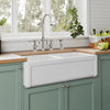 Reversible Fireclay Kitchen Sinks With Grid: Three Edge Frame, Plain Front Apron (Coming Soon)