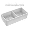 Reversible Fireclay Kitchen Sinks With Grid: Three Edge Frame, Plain Front Apron (Coming Soon)