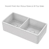 Reversible Fireclay Kitchen Sinks With Grid: Three Edge Frame, Plain Front Apron