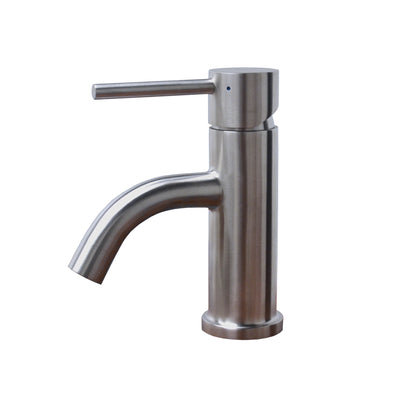 Solid Stainless Steel, Single Hole, Single Lever Lavatory Faucet with Matching Pop-up Waste