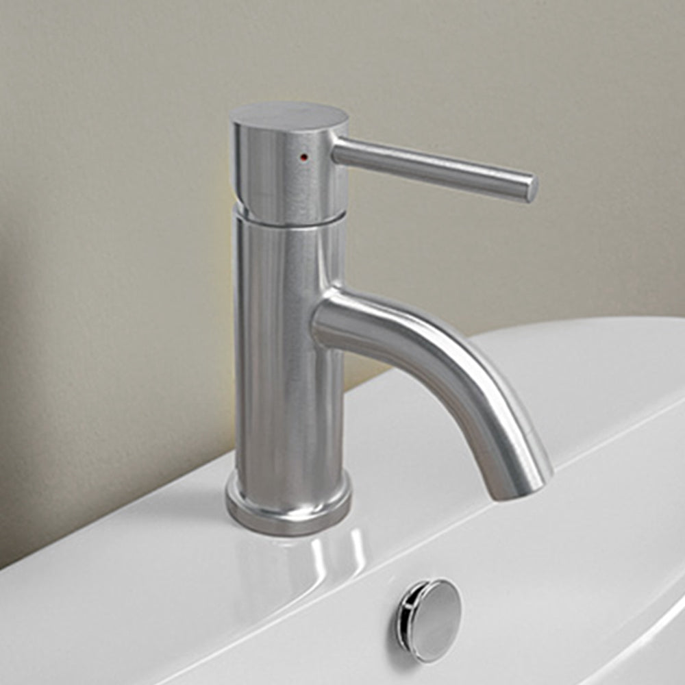 Solid Stainless Steel, Single Hole, Single Lever Lavatory Faucet with Matching Pop-up Waste