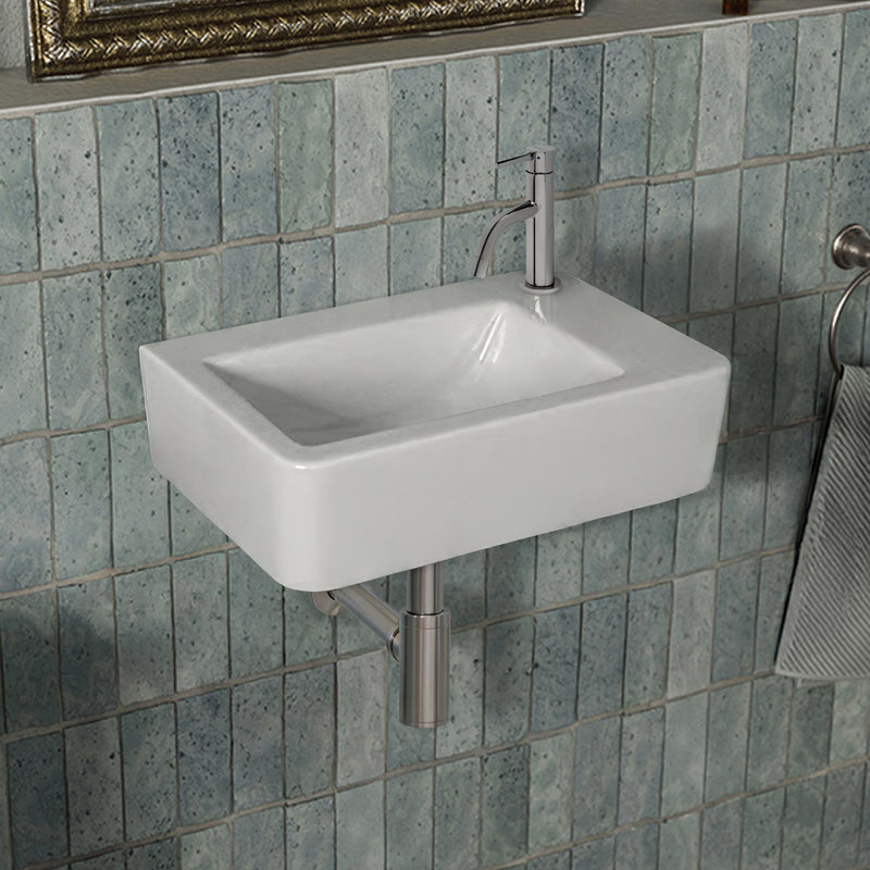 Solid stainless steel, single lever, single-hole small lavatory faucet with pop-up drain