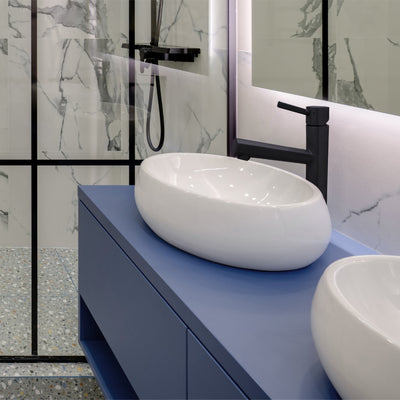 Waterhaus Lead-Free Solid Stainless Steel Single lever Elevated Lavatory Faucet