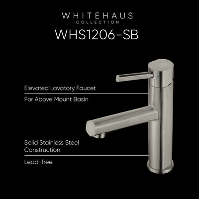 Waterhaus Lead-Free Solid Stainless Steel Single lever Elevated Lavatory Faucet