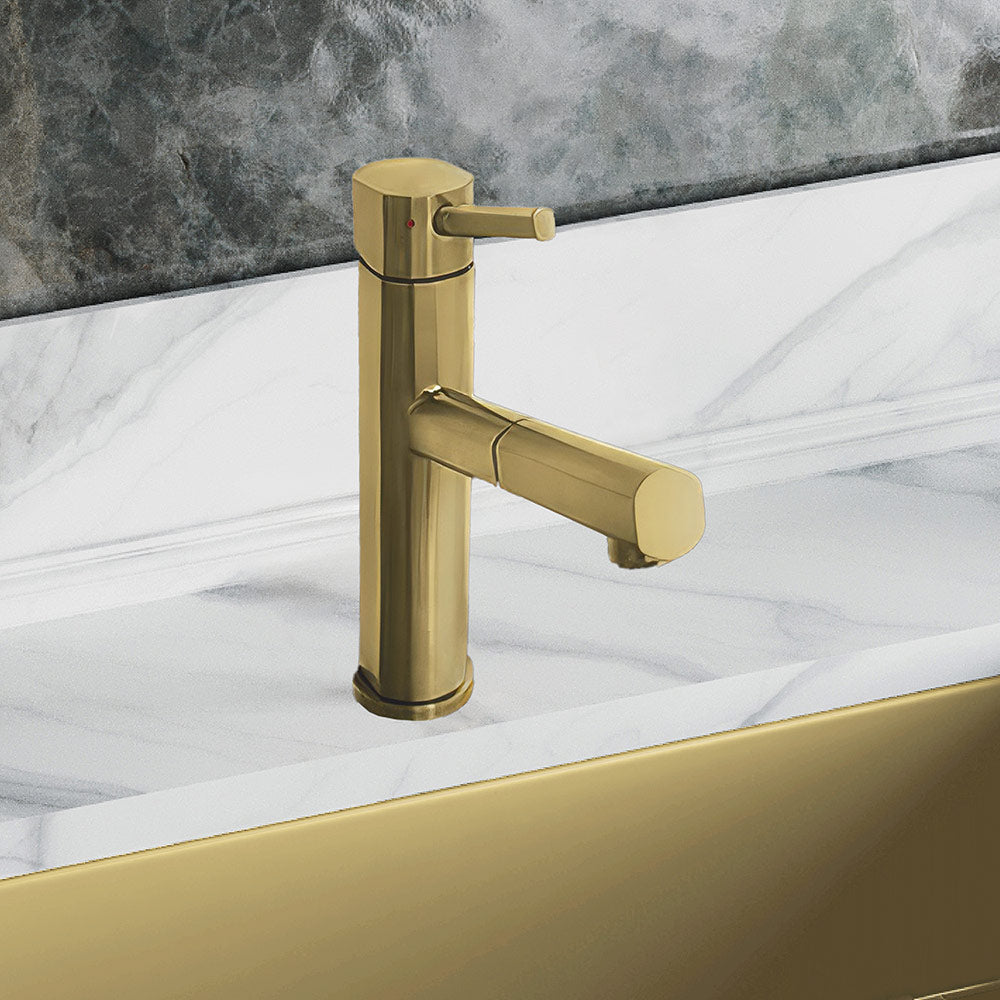 Stainless Steel Single Lever Kitchen Faucet with Pull-out Head and Stream Mode