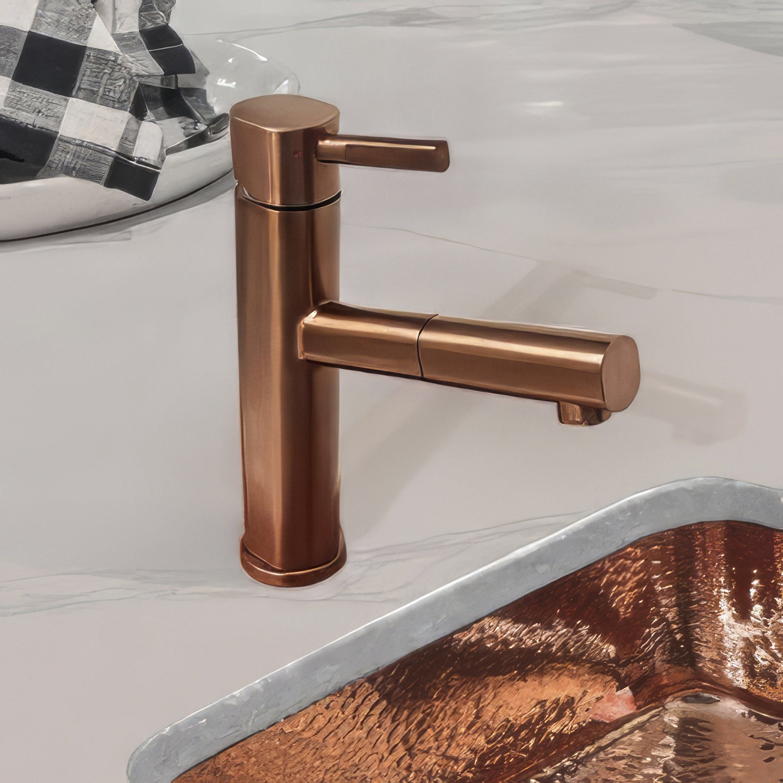 Stainless Steel Single Lever Kitchen Faucet with Pull-out Head and Stream Mode
