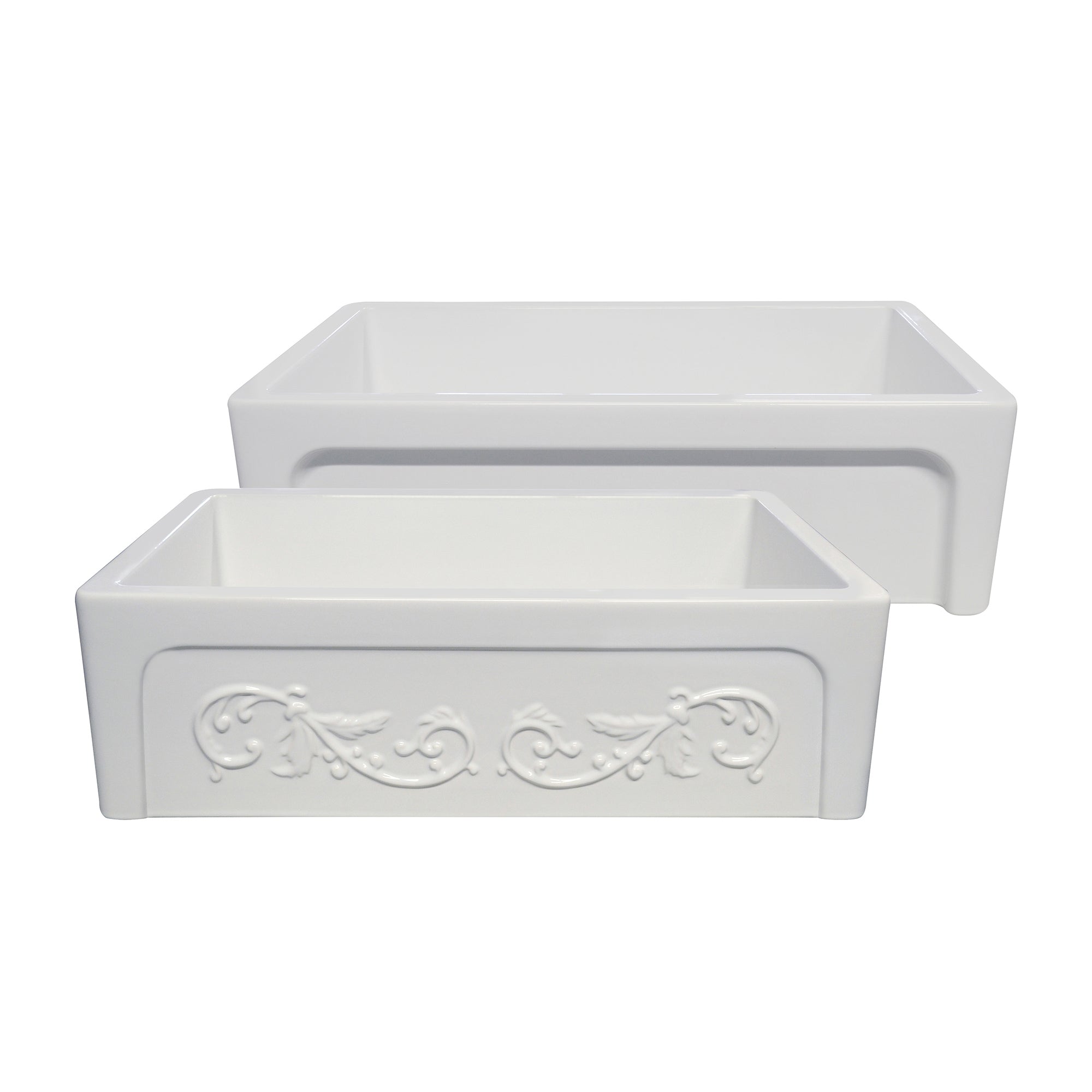 サ*ル様 VANILLANI MULTI PIPING TOPS WHITE L Undermount/Drop-in Single Bowl Fireclay Kitchen Sinks