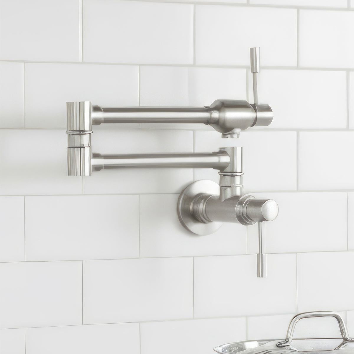 Lead Free, Solid Stainless Steel Wall Mount Pot Filler