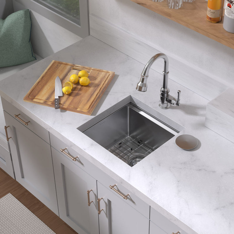 COMING SOON-Undermount Single Bowl 16 Gauge Brushed Stainless Steel Workstation Sink With Accessories