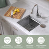 COMING SOON-Undermount Single Bowl 16 Gauge Brushed Stainless Steel Workstation Sink With Accessories