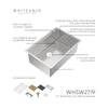 COMING SOON-Undermount Single Bowl 16 Gauge Brushed Stainless Steel Workstation Sink With Accessories