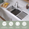 COMING SOON-Undermount Single Bowl 16 Gauge Brushed Stainless Steel Workstation Sink With Accessories