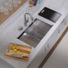 COMING SOON-Undermount Single Bowl 16 Gauge Brushed Stainless Steel Workstation Sink With Accessories