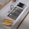 COMING SOON-Undermount Single Bowl 16 Gauge Brushed Stainless Steel Workstation Sink With Accessories