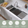 COMING SOON-Undermount Single Bowl 16 Gauge Brushed Stainless Steel Workstation Sink With Accessories