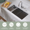 COMING SOON-Undermount Single Bowl 16 Gauge Brushed Stainless Steel Workstation Sink With Accessories