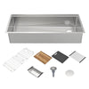 COMING SOON-Undermount Single Bowl 16 Gauge Brushed Stainless Steel Workstation Sink With Accessories