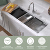 COMING SOON-Undermount Single Bowl 16 Gauge Brushed Stainless Steel Workstation Sink With Accessories