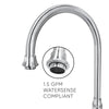 Bridge Faucet with Gooseneck Swivel Spout, Cross Handles and Solid Brass Side Spray