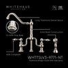 Bridge Faucet with Long Traditional Swivel Spout, Lever Handles and Solid Brass Side Spray