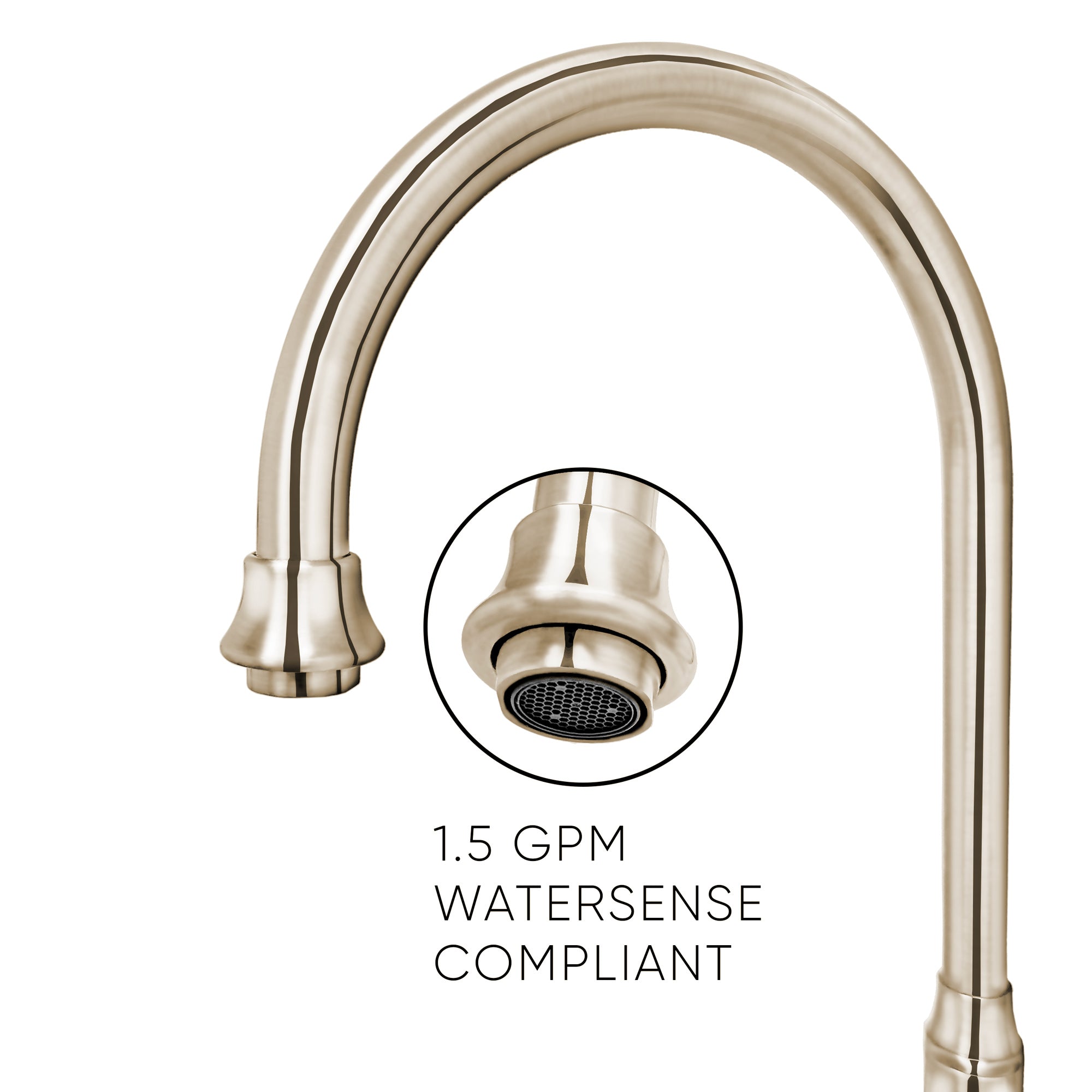 Bridge Faucet with Gooseneck Swivel Spout, Lever Handles and Solid Bra -  Whitehaus Collection