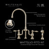 Bridge Faucet with Gooseneck Swivel Spout, Lever Handles and Solid Brass Side Spray