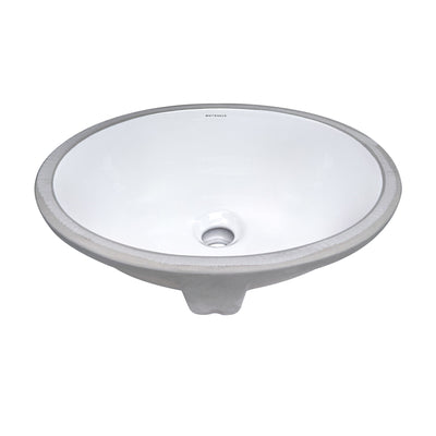 Oval undermount basin with overflow and rear center drain location