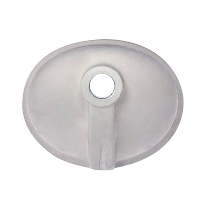 Oval undermount basin with overflow and rear center drain location