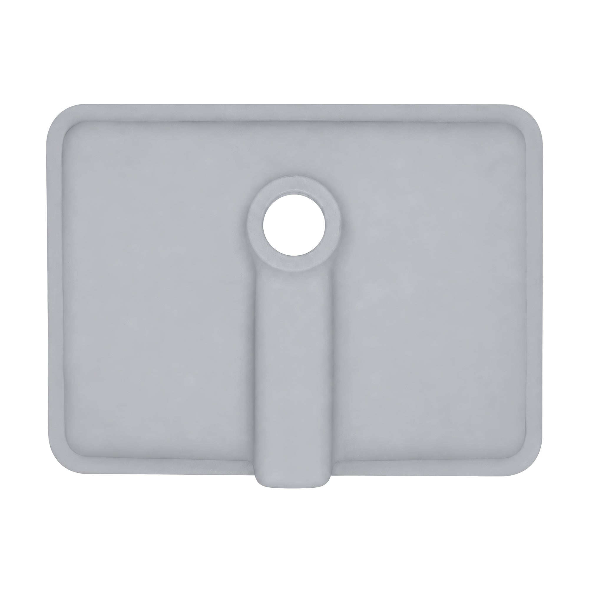 Rectangular undermount basin with overflow and rear center drain location