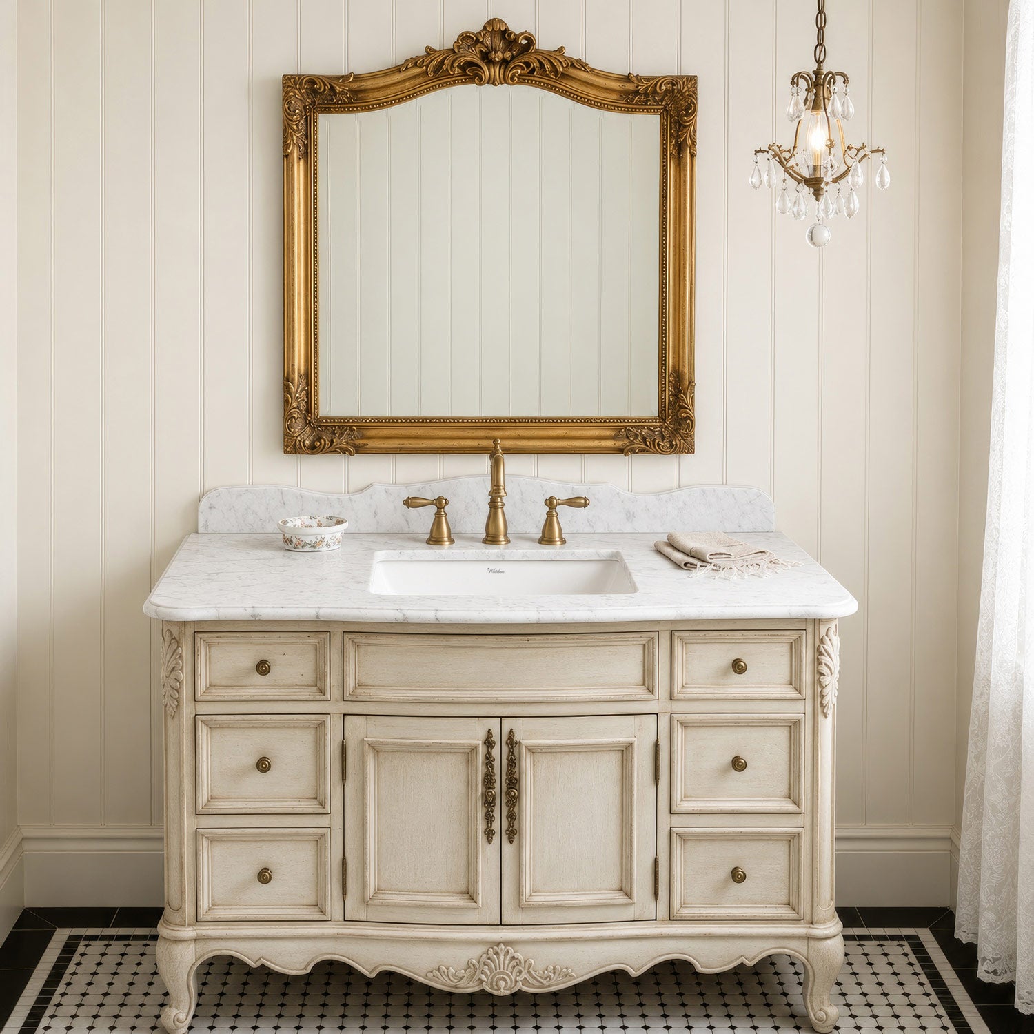 Rectangular undermount basin with overflow and rear center drain location