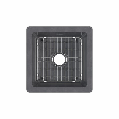 Undermount/drop-in single bowl fireclay kitchen sinks, stainless steel grid included