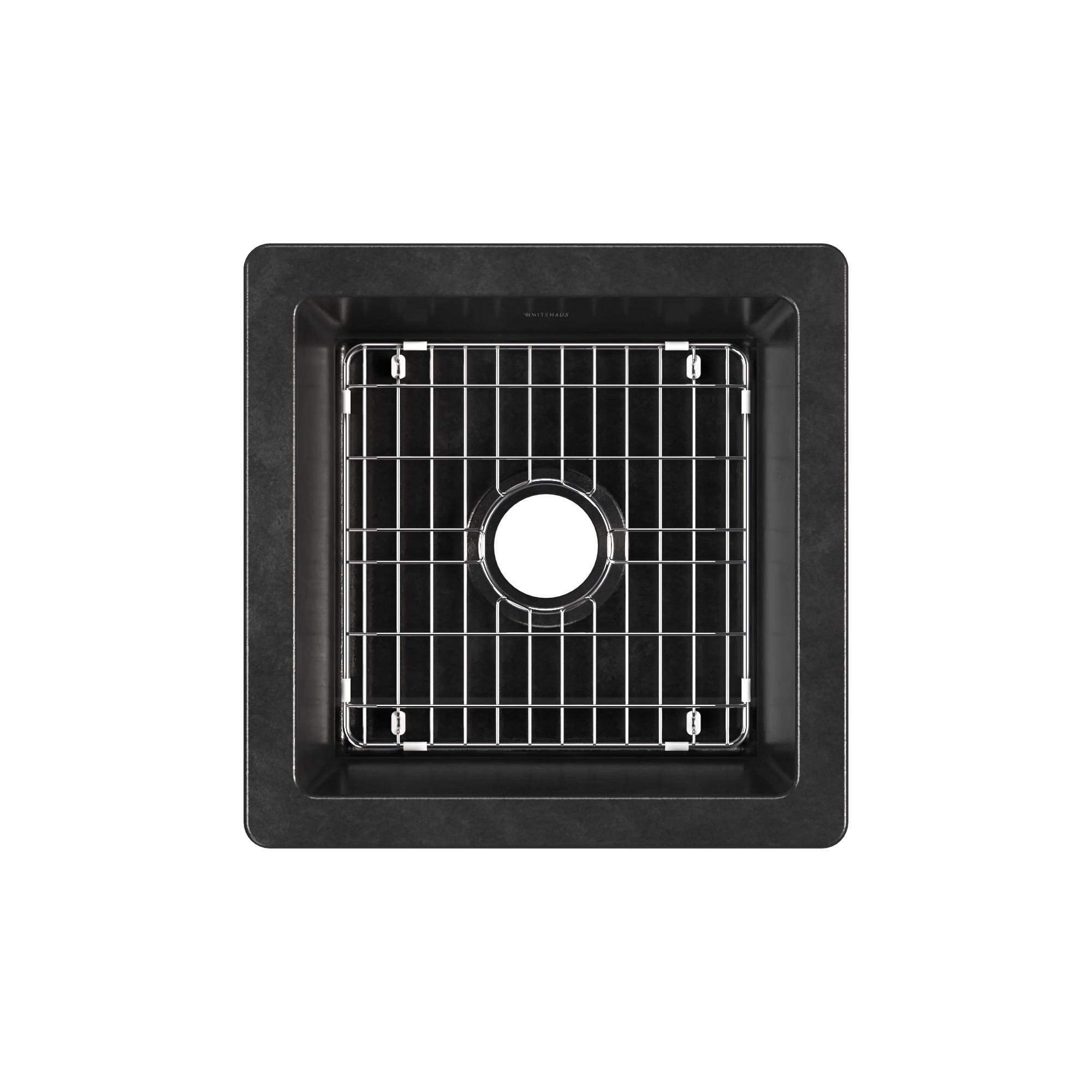 Undermount/drop-in single bowl fireclay kitchen sinks, stainless steel grid included