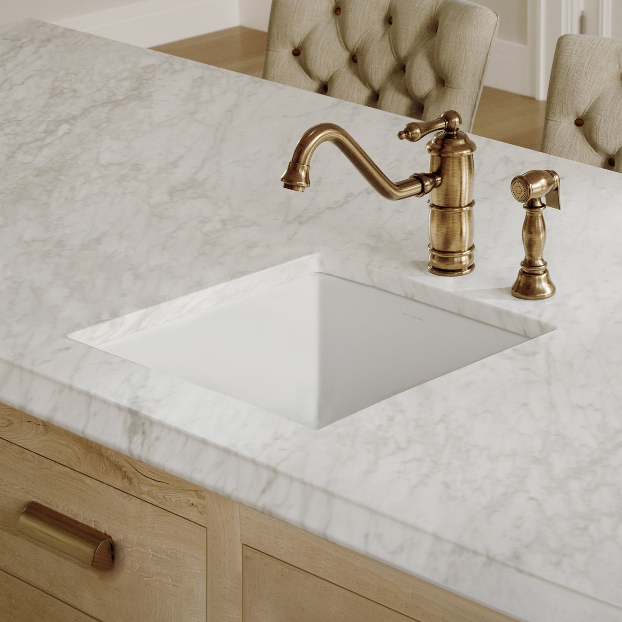 Undermount/drop-in single bowl fireclay kitchen sinks, stainless steel grid included