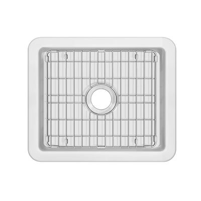 Undermount/drop-in single bowl fireclay kitchen sinks, stainless steel grid included