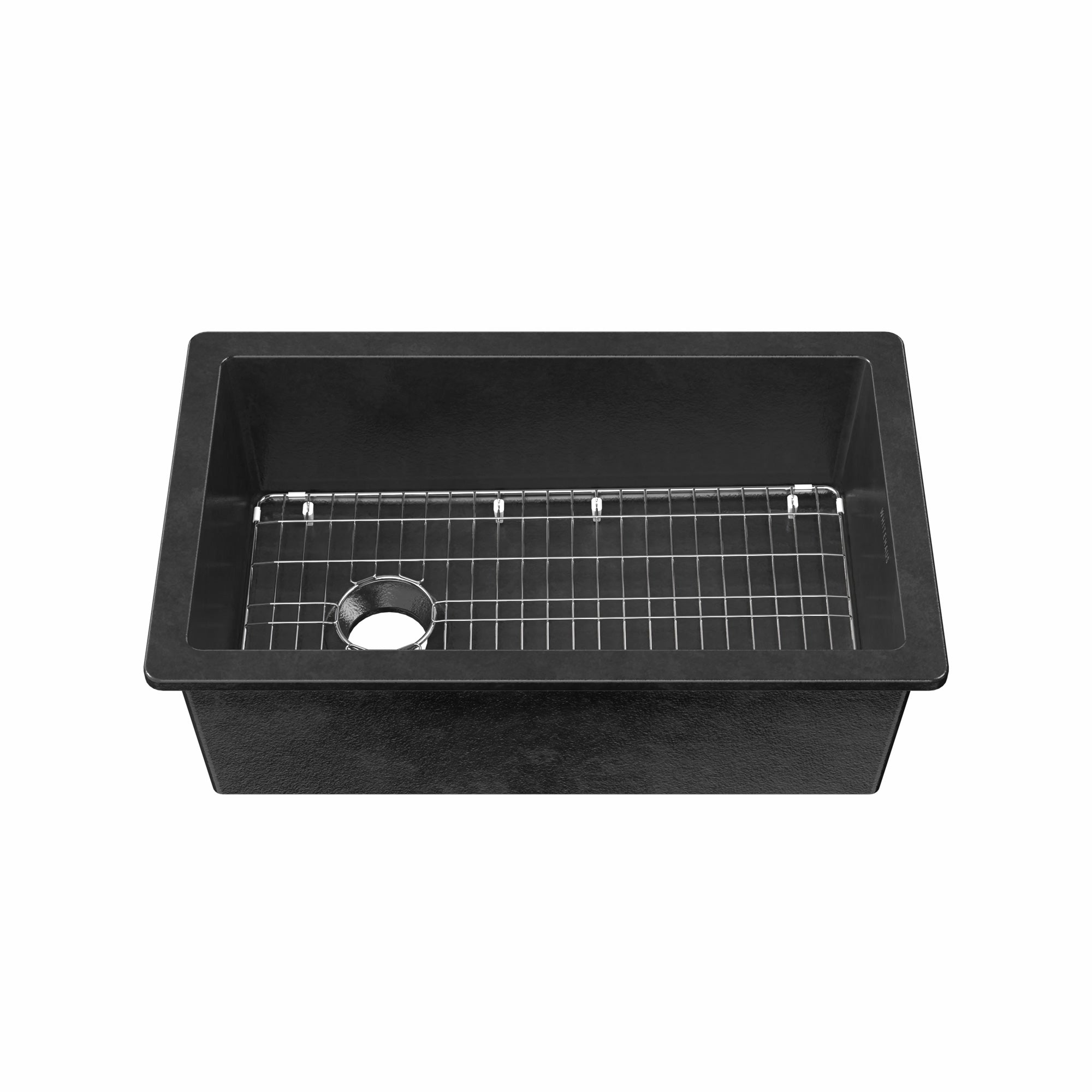 Undermount/drop-in single bowl fireclay kitchen sinks, stainless steel grid included