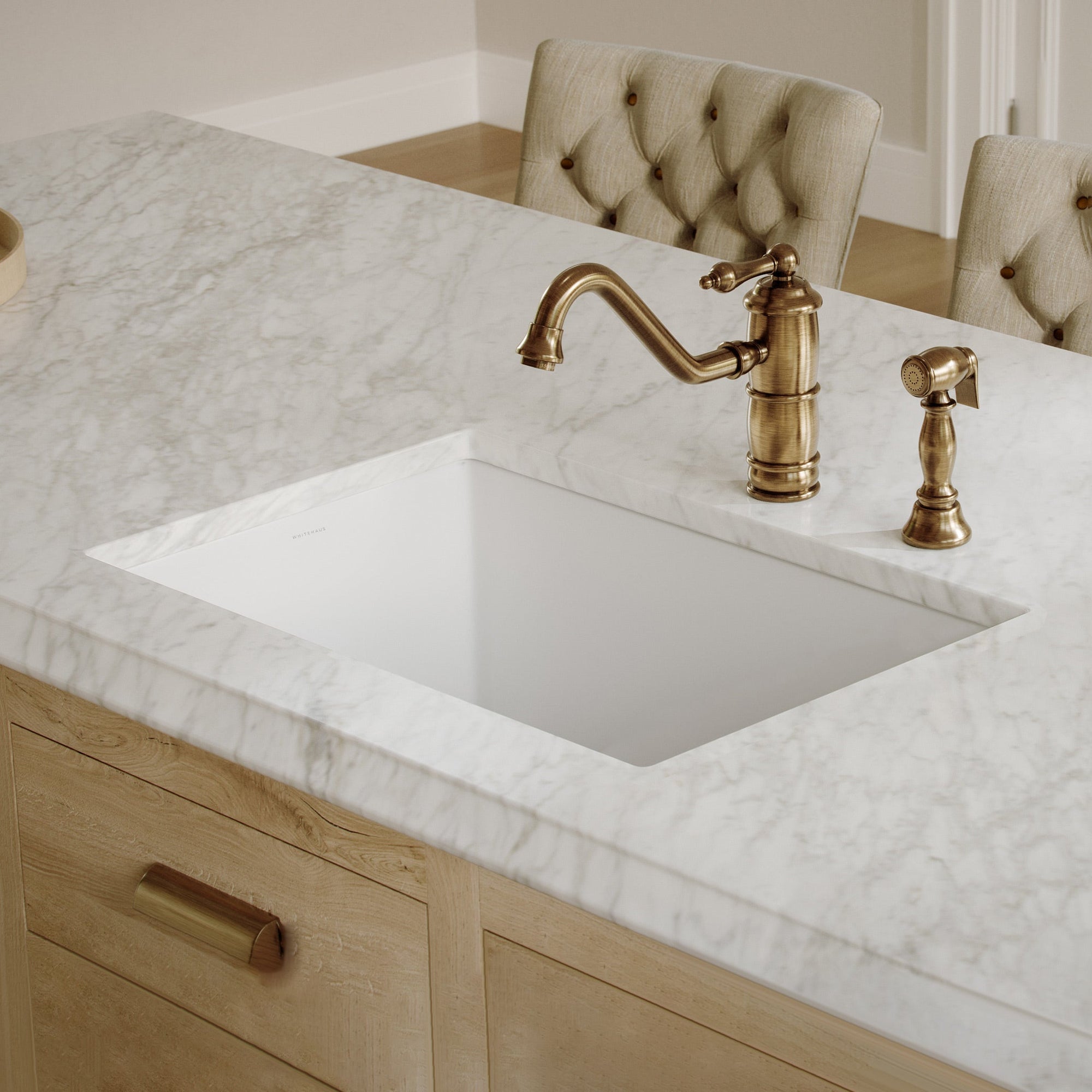 Undermount/drop-in single bowl fireclay kitchen sinks, stainless steel grid included