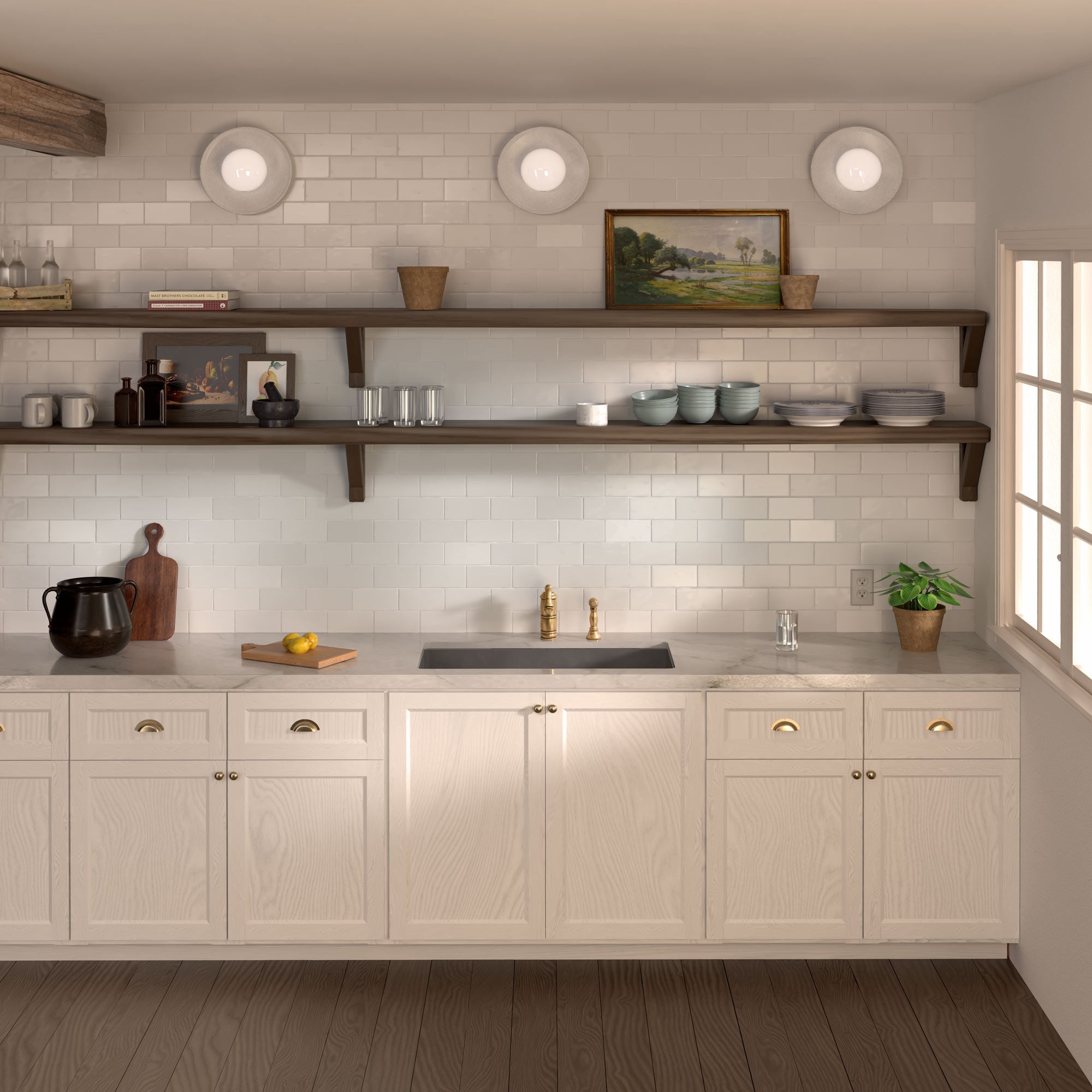 Undermount/drop-in single bowl fireclay kitchen sinks, stainless steel grid included