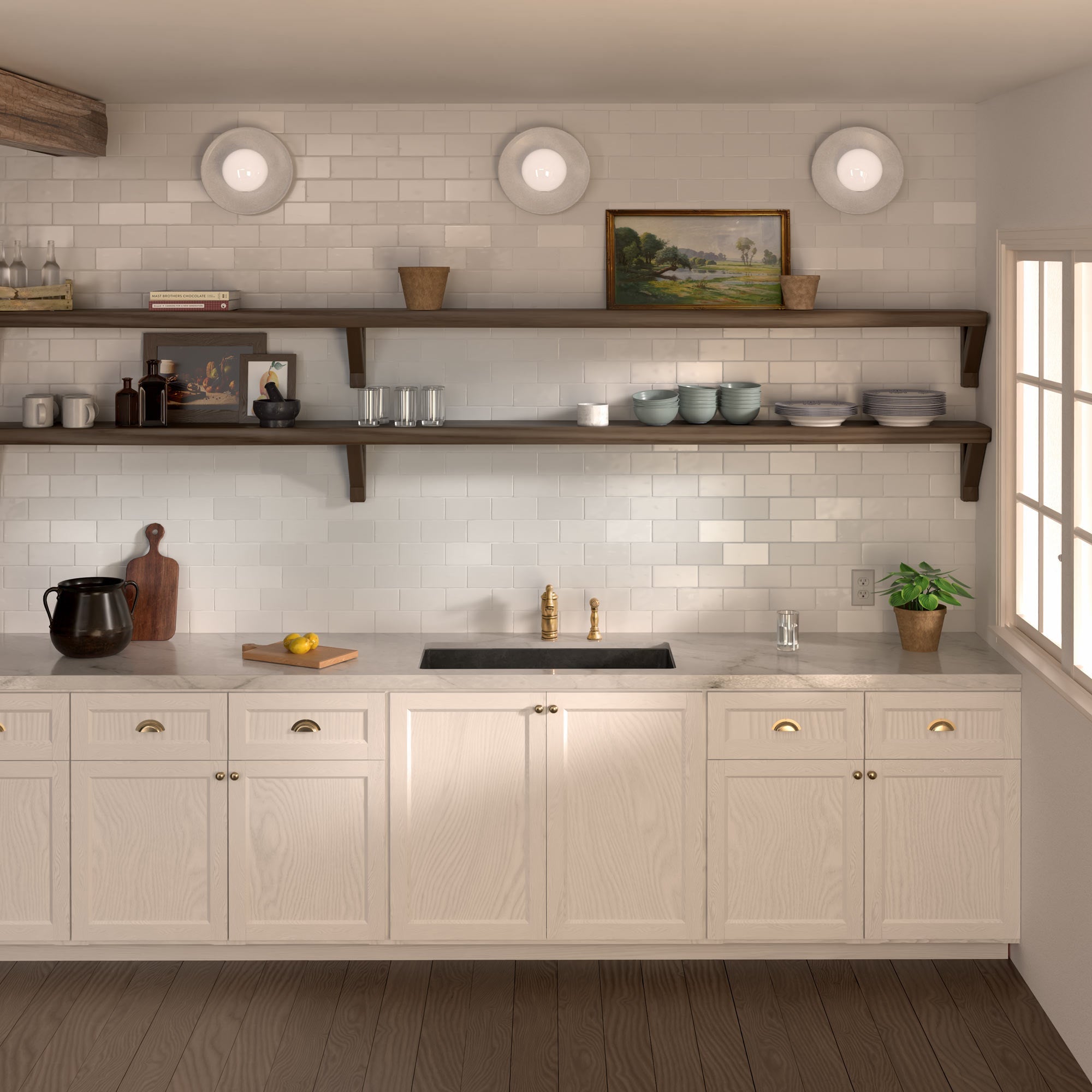 Undermount/drop-in single bowl fireclay kitchen sinks, stainless steel grid included