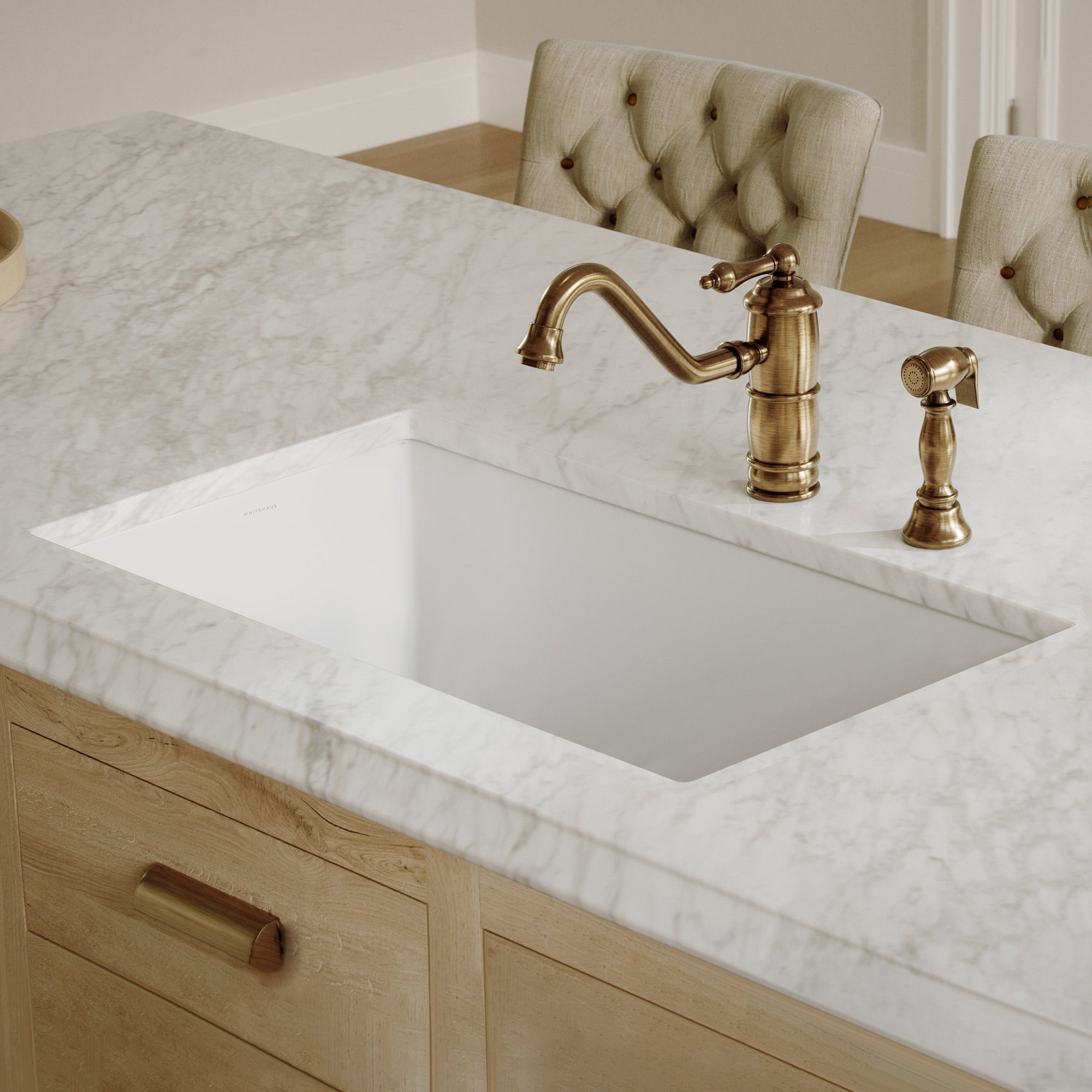 Undermount/drop-in single bowl fireclay kitchen sinks, stainless steel grid included