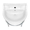 22" Console Sink With Semi-Circular Bowl, Solid Brass Leg Supports and Front Towel Bar